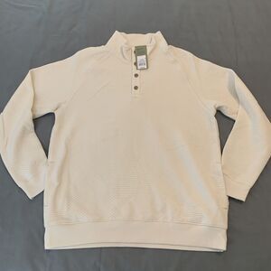 Goodfellow & Co Pullover‎ Mens Large Ivory Textured Snap Button Sweater New